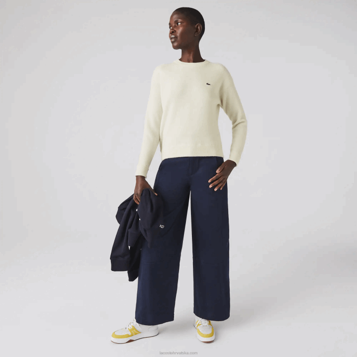 bijela 70v 6H4B2640 žene Lacoste vuneni pulover s okruglim izrezom