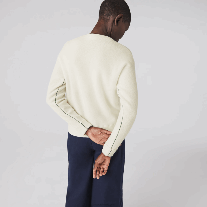 bijela 70v 6H4B2640 žene Lacoste vuneni pulover s okruglim izrezom