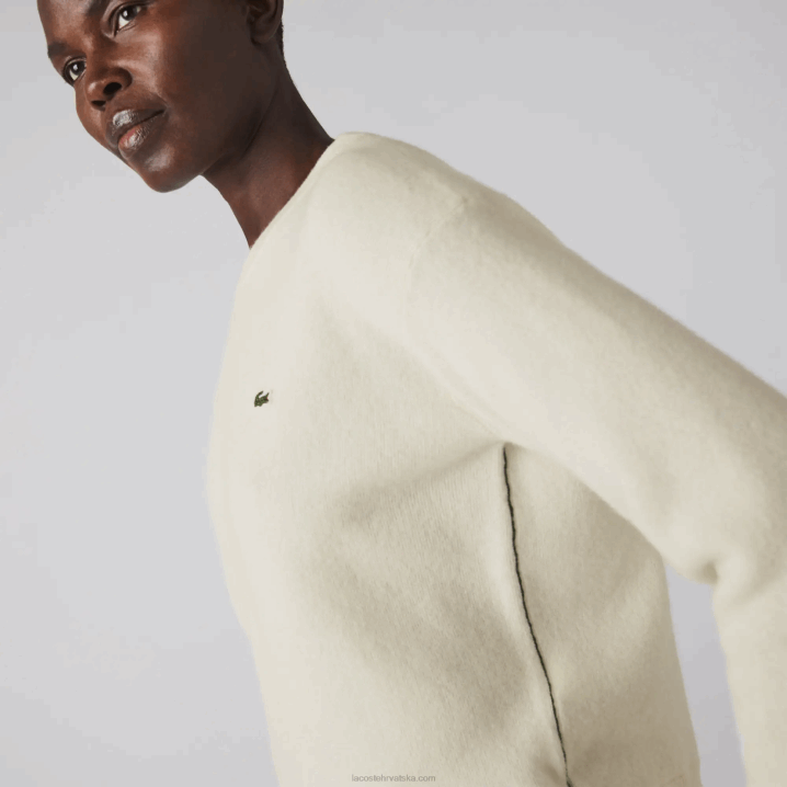 bijela 70v 6H4B2640 žene Lacoste vuneni pulover s okruglim izrezom