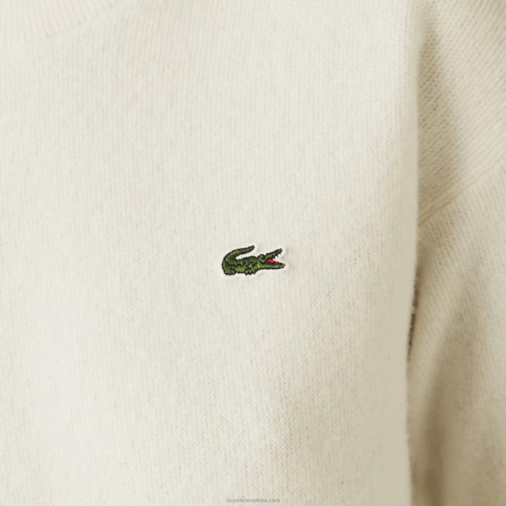bijela 70v 6H4B2640 žene Lacoste vuneni pulover s okruglim izrezom