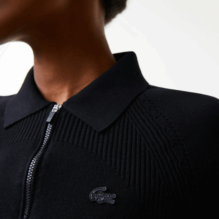 crna 031 6H4B2638 žene Lacoste pleteni džemper s patentnim zatvaračem