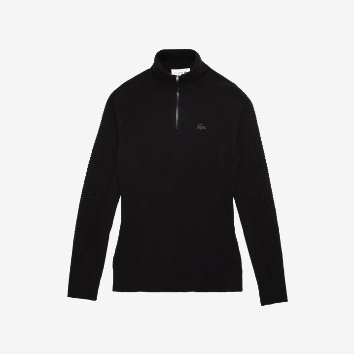 crna 031 6H4B2646 žene Lacoste pulover s izrezom na patentni zatvarač