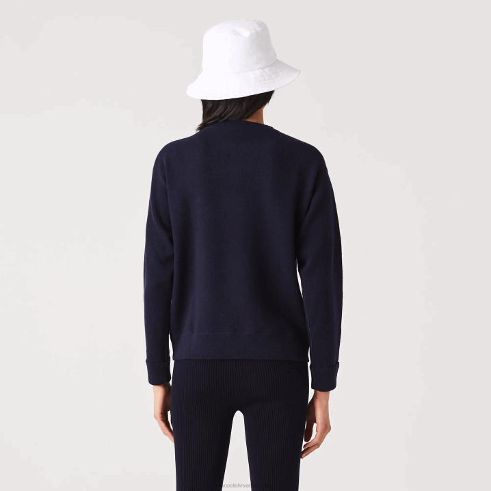 tamnoplava 166 6H4B2639 žene Lacoste vuneni pulover s okruglim izrezom