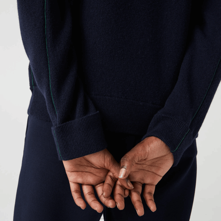 tamnoplava 166 6H4B2650 žene Lacoste vuneni džemper s visokim ovratnikom