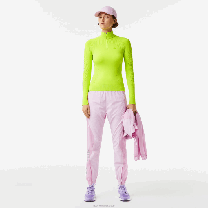 žuta 90v 6H4B2645 žene Lacoste pulover s izrezom na patentni zatvarač