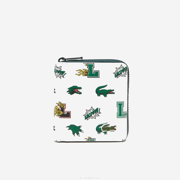 blanc croc allover l05 6H4B2893 žene Lacoste mali zip novčanik sa stripom