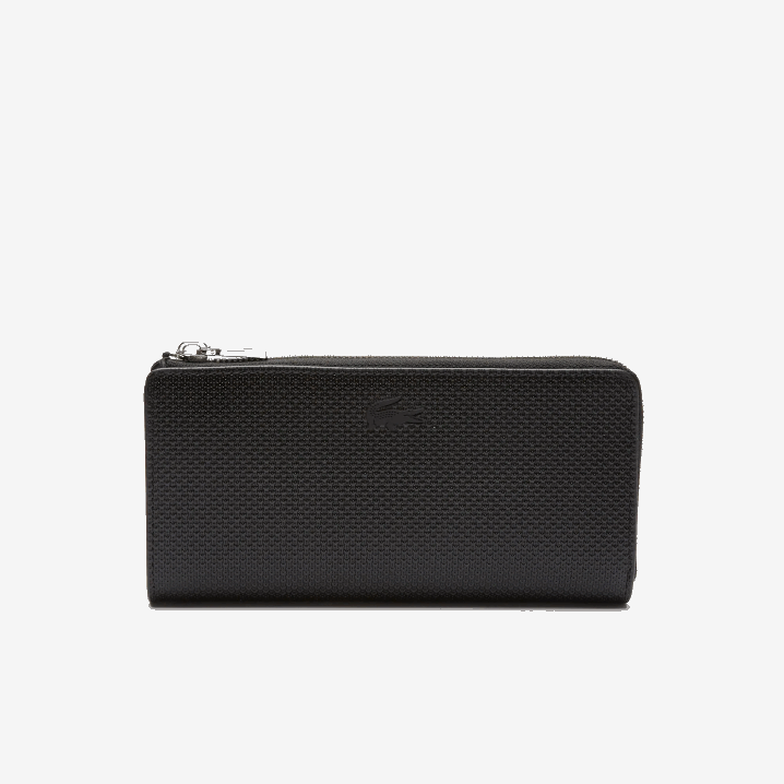 crna 000 6H4B2827 žene Lacoste chantaco novčanik od mat pique kože s patentnim zatvaračem