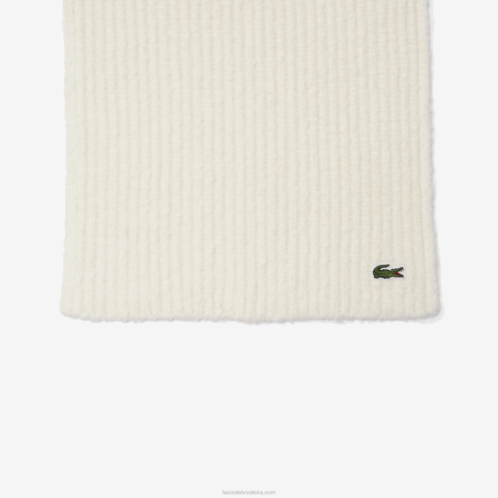bijeli xfj 6H4B2911 žene Lacoste veliki rebrasti vuneni šal