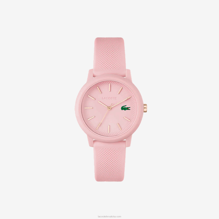 ružičasta 000 6H4B2909 žene Lacoste 12.12 sat sa ružičastim silikonskim remenom