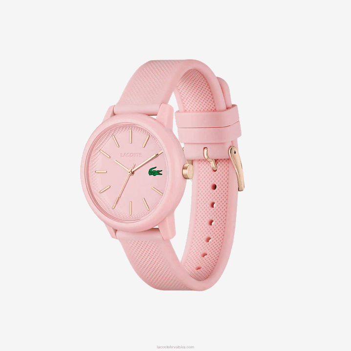 ružičasta 000 6H4B2909 žene Lacoste 12.12 sat sa ružičastim silikonskim remenom