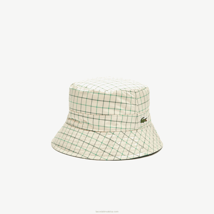 bež zelena epp 6H4B2929 žene Lacoste heritage reverzibilni solid ili check bucket