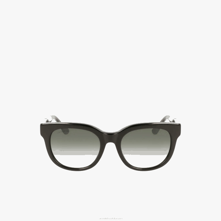 mat crna 001 6H4B2920 žene Lacoste ovalne sunčane naočale od acetatne kroko kože