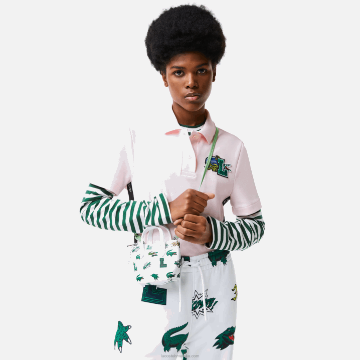 blanc croc allover l05 6H4B2883 žene Lacoste nano torba s stripovskim printom