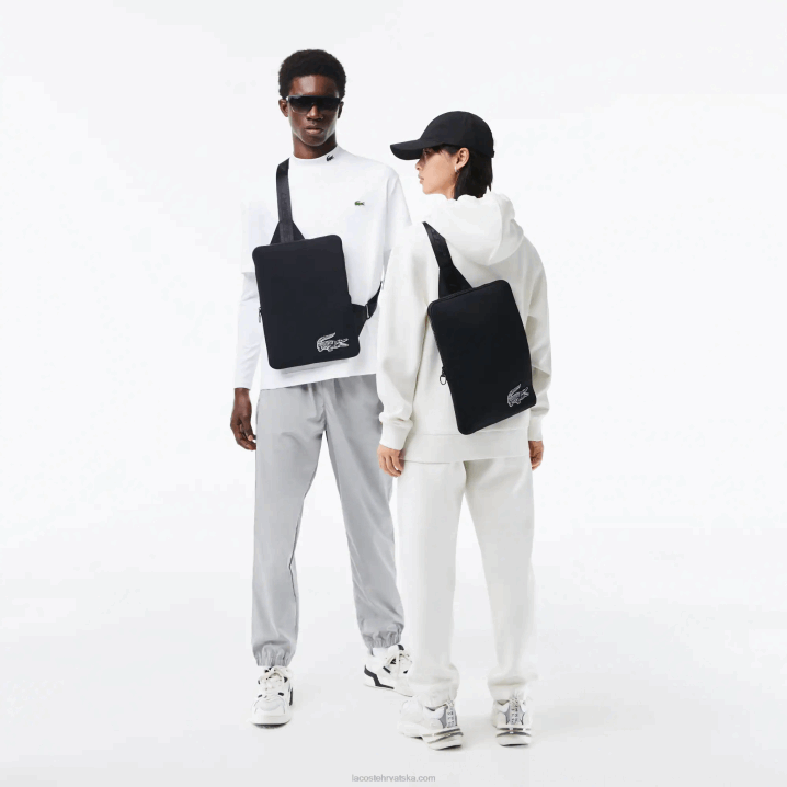 crna 000 6H4B1971 žene Lacoste torba za preko ramena od recikliranih vlakana