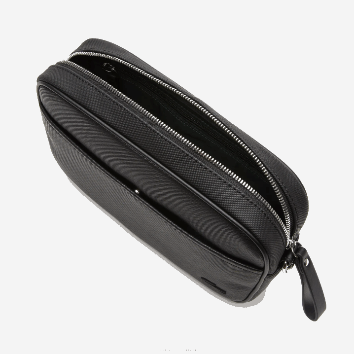 crna 000 6H4B2868 žene Lacoste crossover torba s ravnim džepom i patentnim zatvaračem