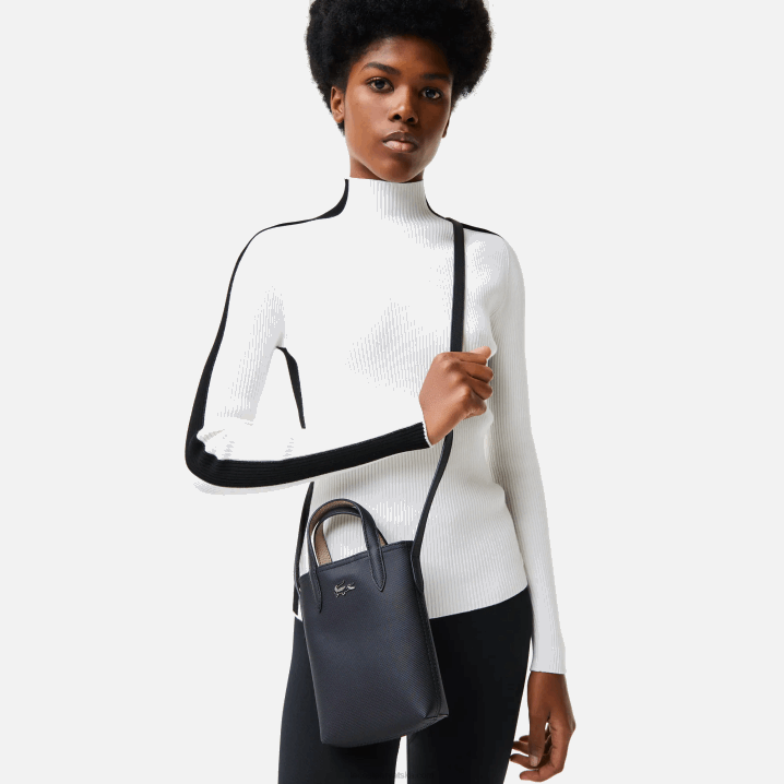 crna krema a91 6H4B2871 žene Lacoste anna signature petit pique reverzibilna torba za rame