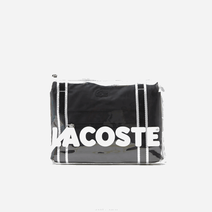 crni bijeli 279 6H4B2839 žene Lacoste sklopiva vikend torba s kontrastnim printom