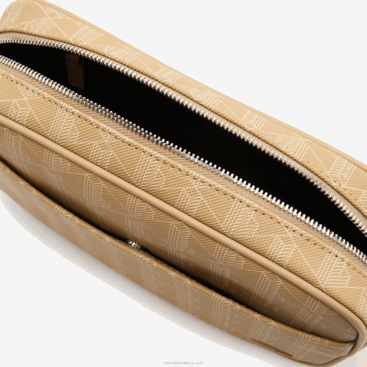 viennois bež l01 6H4B2857 žene Lacoste crossover torba s monogramom na patentni zatvarač