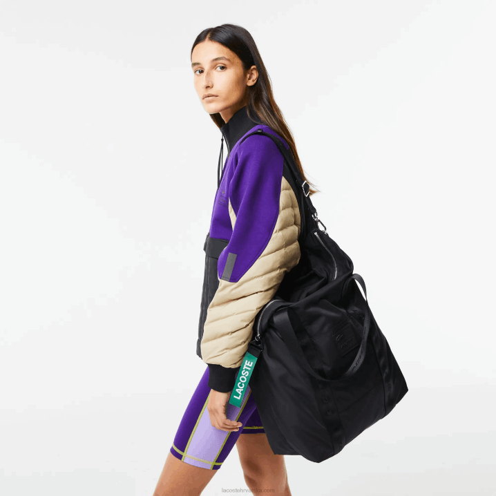 crna 000 6H4B2846 žene Lacoste velika torba s markiranom ručkom
