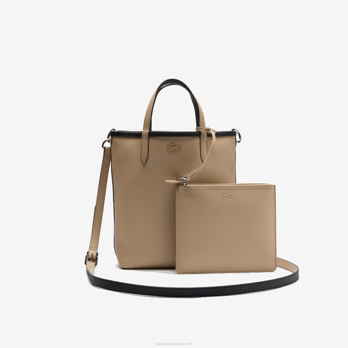 crna krema a91 6H4B2830 žene Lacoste anna reverzibilna platnena velika torba